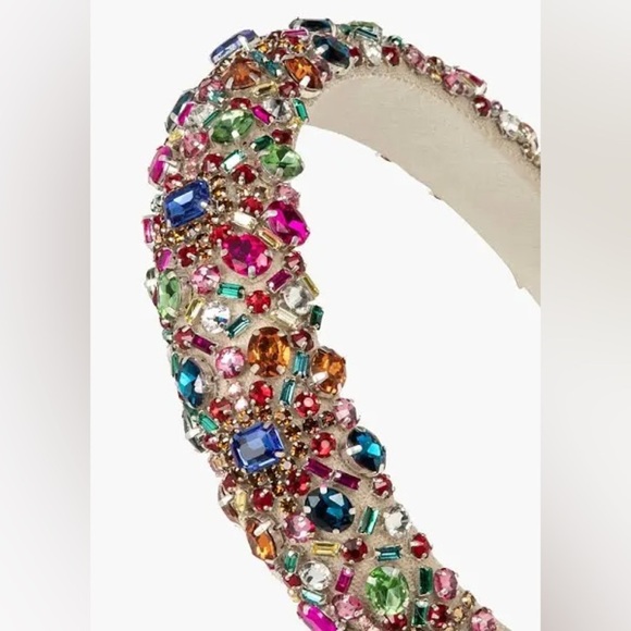 Jennifer Behr Mimi Embellished Headband colorful rainbow silk jewels - Picture 14 of 14